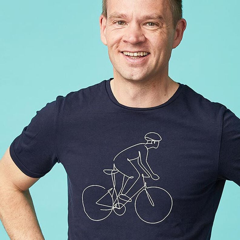 Katoenjersey medium effen – nachtblauw,  image number 4