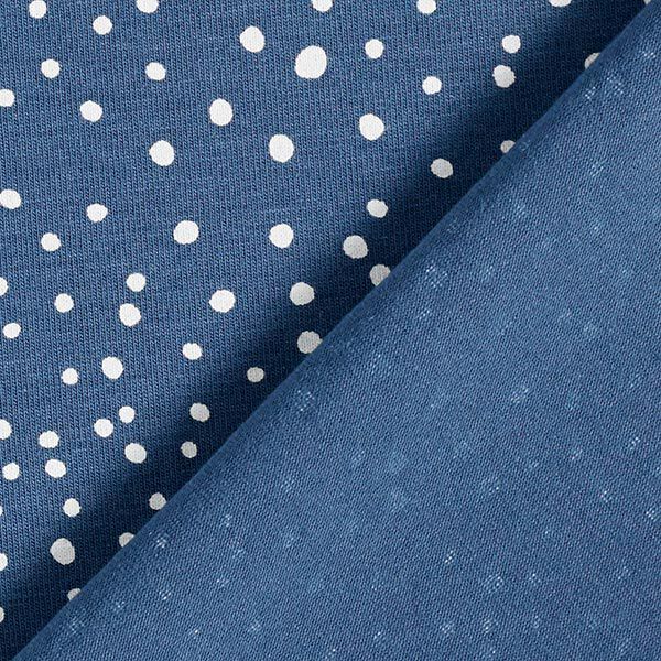 Katoenjersey onregelmatige punten – jeansblauw,  image number 4