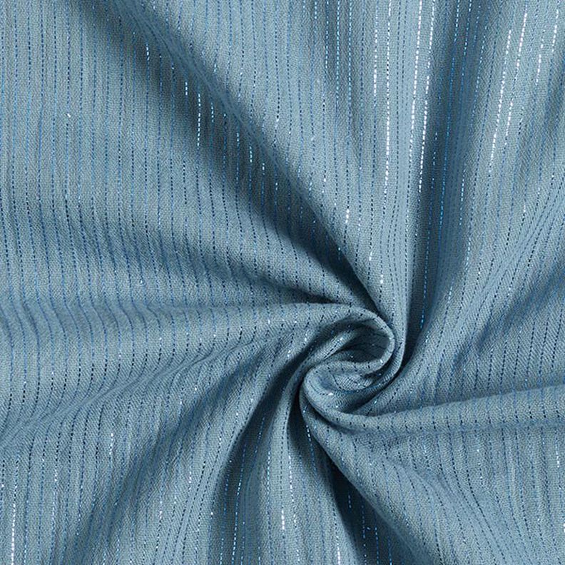 Katoen mousseline met glinsterende strepen – duifblauw,  image number 4