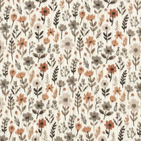 Mousseline/dubbel gehaakte stoffen Herfstbloemen – ecru, 
