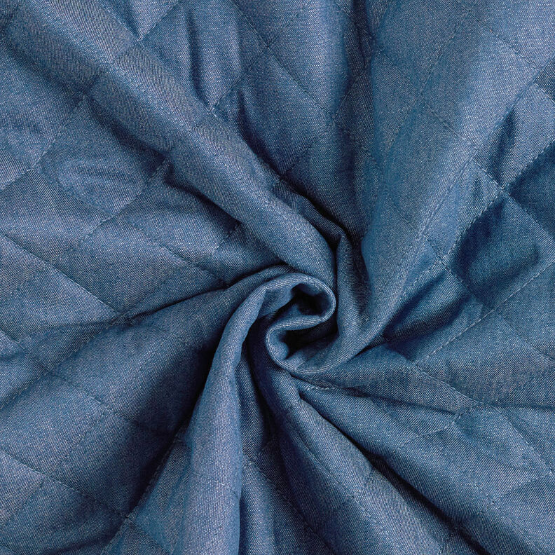 Doorgestikte stof chambray effen – jeansblauw,  image number 5