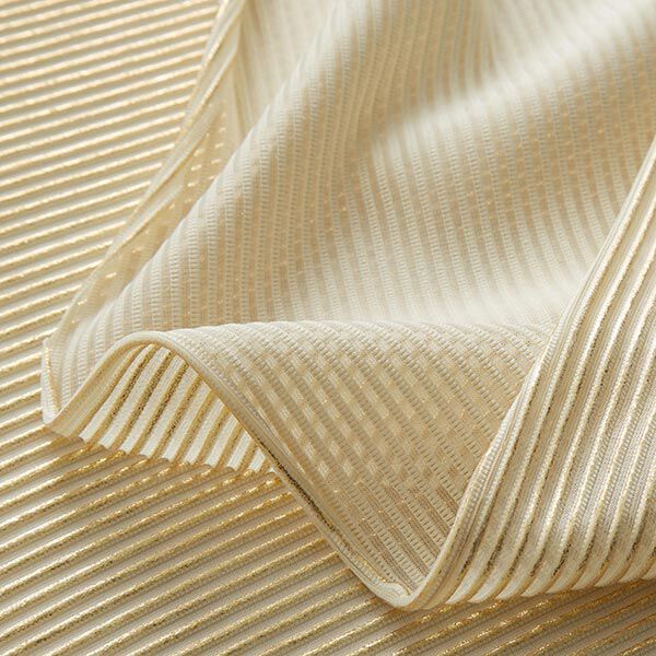 Organza lurex strepen – ecru/goud, image number 3