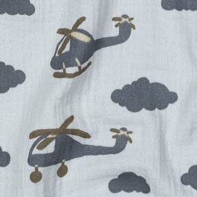 Mousseline/dubbel gehaakte stoffen Helikopter | by Poppy – babyblauw/leigrijs, 