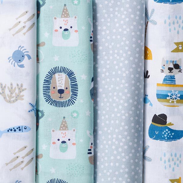 Stoffenpakket Popeline baby – blauw, image number 1
