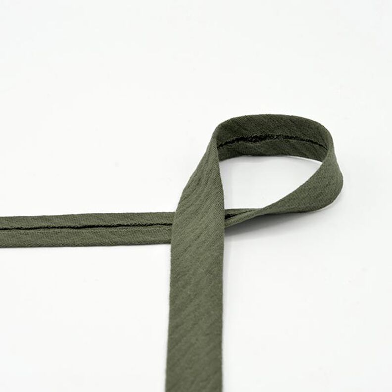 Biasband Mousseline [20 mm] – licht kaki,  image number 1