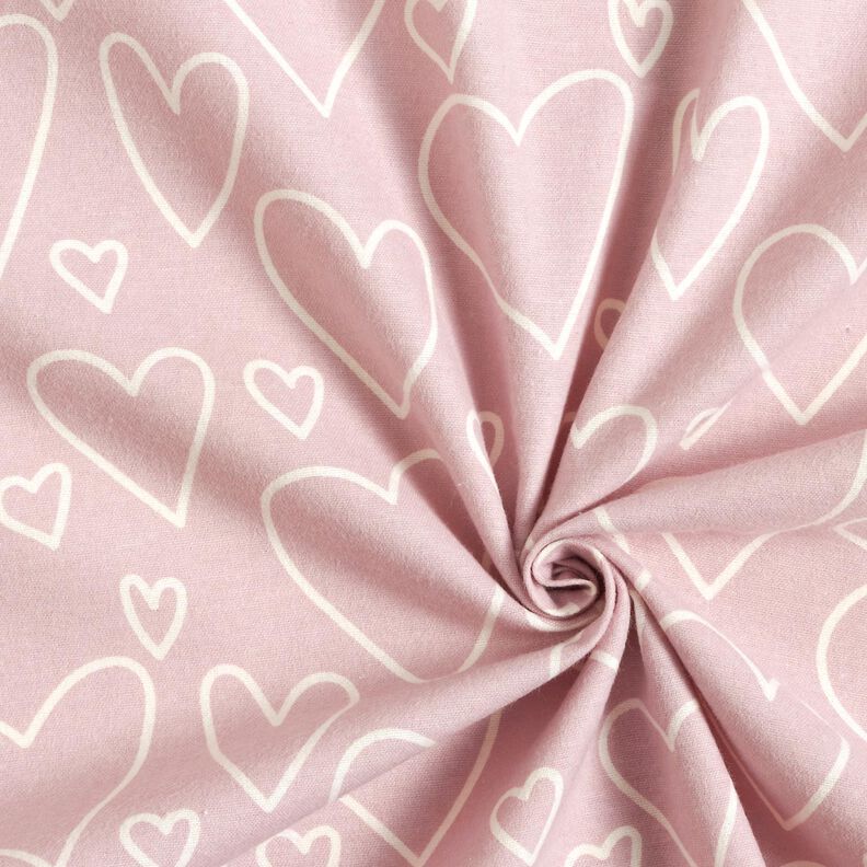 Katoenflanel Herzen &ndash; roze,  image number 3