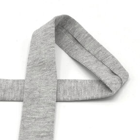 Biasband Katoenjersey Mix [20 mm] – lichtgrijs, 