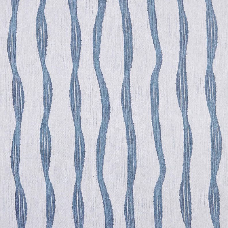 Decostof Half panama Golvende strepen – blauw,  image number 1