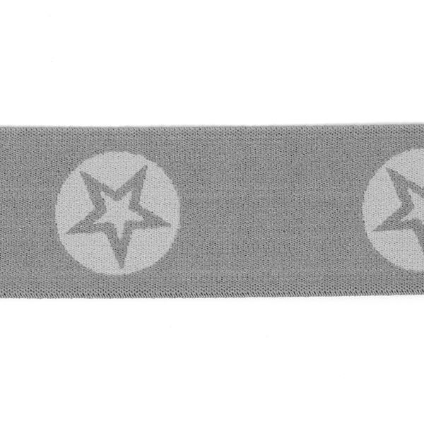 Elastieken band Stars [40 mm] - grijs,  image number 1