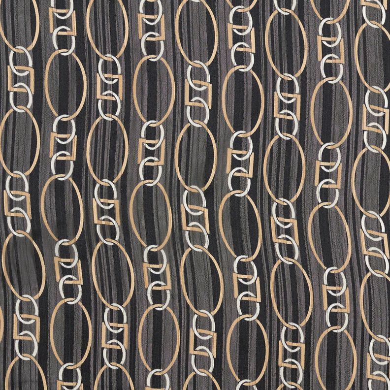 Chiffon glitter krijtstreep schakels – zwart/wit,  image number 1