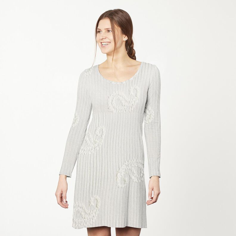 Gebreide tricot Paisley-effect – ivoor,  image number 5