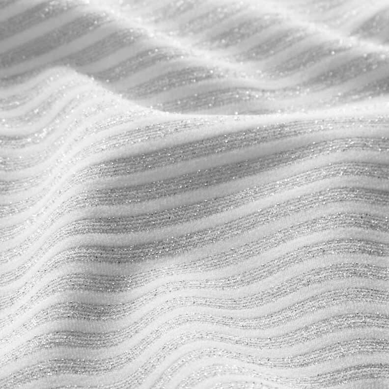 Jersey smalle glitterstrepen – wit/zilver metallic, image number 3