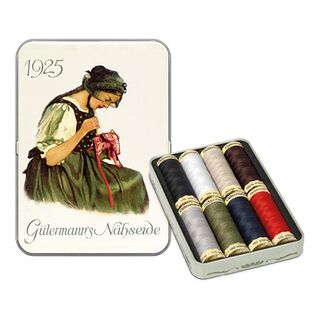Nostalgiebox 1925 naaigarenenset allesnaaier [ 100m | 8 Stuk | 13 x 9 x 2 cm ] | Gütermann creativ, 