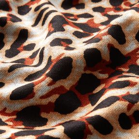 Viscosejersey kleine luipaardprint – terracotta/perzik, 