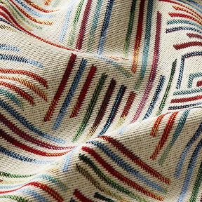 Decostof Gobelin Zigzag lijn – lichtbeige/blauw, 