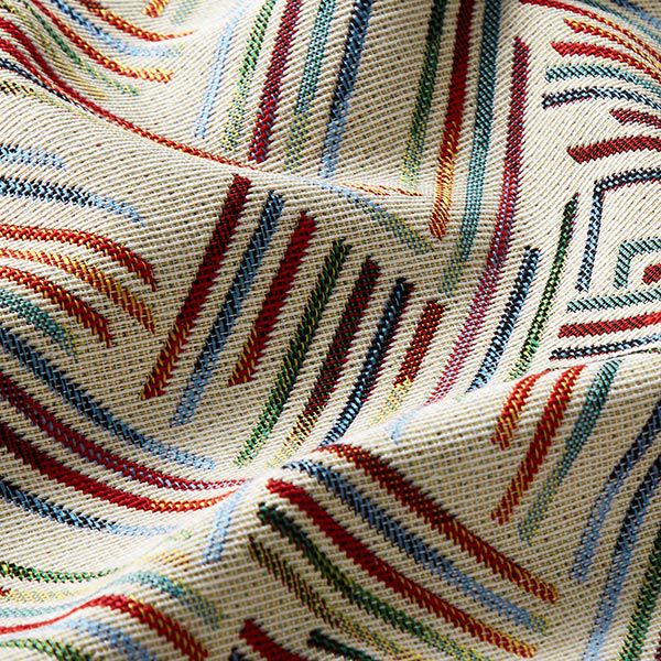 Decostof Gobelin Zigzag lijn – lichtbeige/blauw,  image number 2