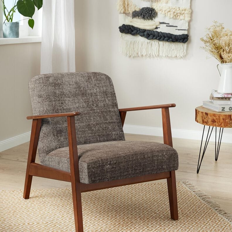 Bekledingsstof Chenille Effen – taupe,  image number 4