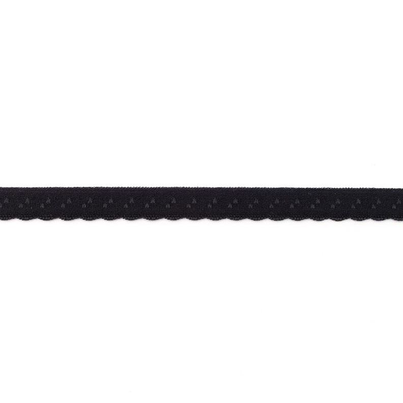 Elastische boordstrook Kant [12 mm] – zwart,  image number 1