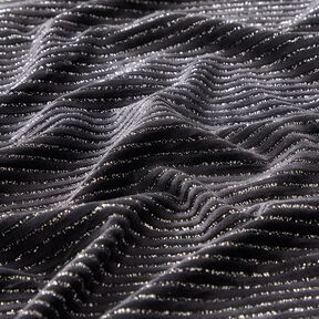 Nicky stof Glitterstrepen – zwart/zilver metallic, 