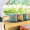 Outdoorstof jacquard Ikat patroon – mosterd,  thumbnail number 6