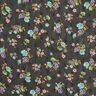 Crêpe chiffon Bloemen en gouden druppels – zwart/goud metallic,  thumbnail number 1