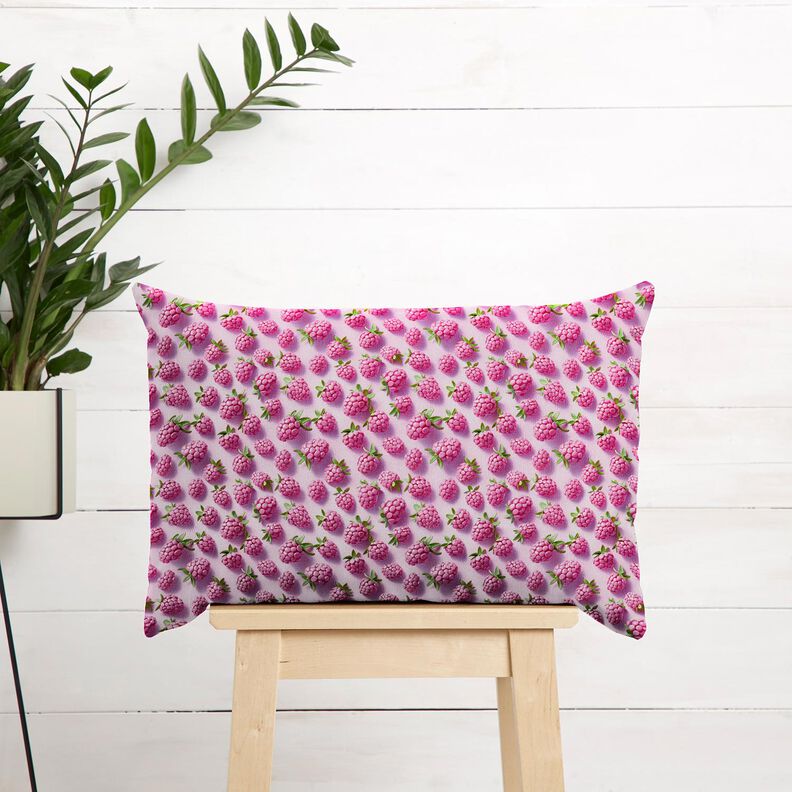 Katoenen stof Popeline heldere frambozen – pastelviolet/appelgroen, image number 6