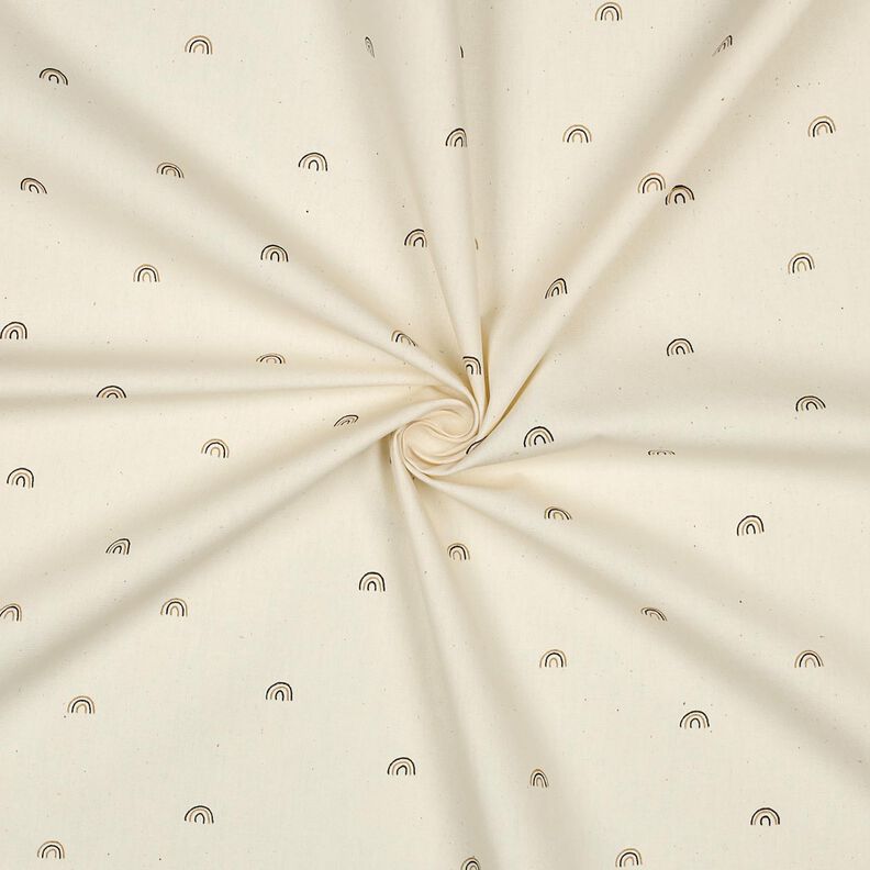 GOTS Katoenpopeline kleine regenbogen | Poppy Fabrics – natuur/reekalf,  image number 3
