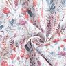 Decostof Katoenpopeline Wilde bloemen – purper/petroleum,  thumbnail number 3