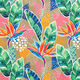 Outdoorstof Canvas paradijsvogelbloemen – pink,  thumbnail number 1