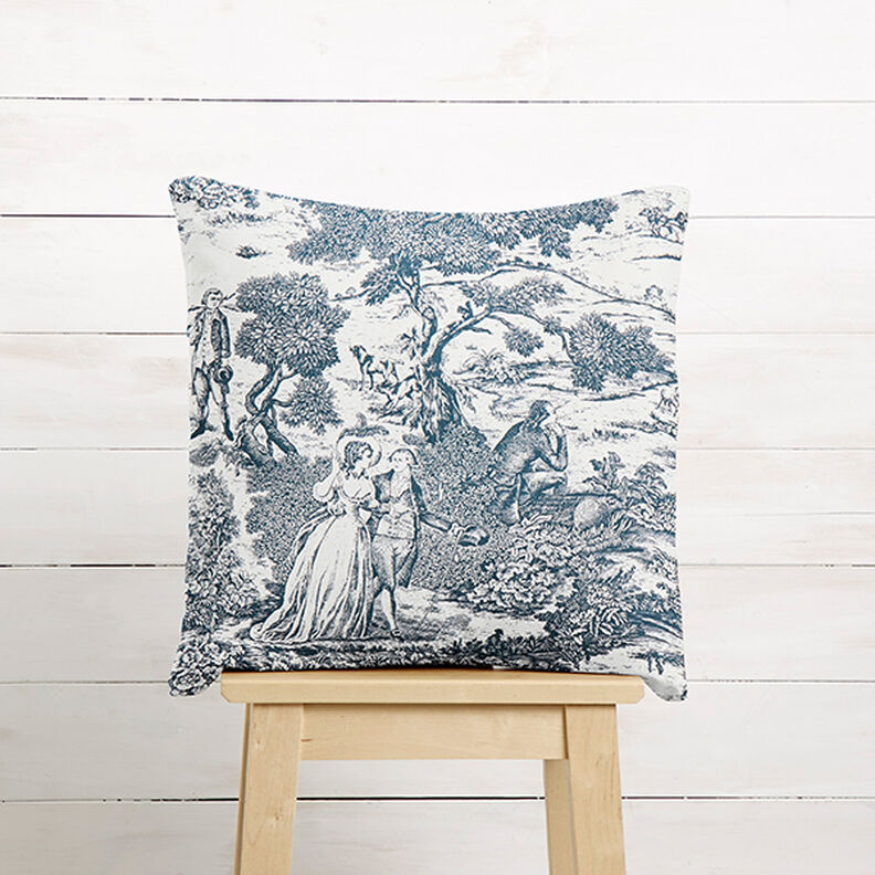 Decostof half panama Toile de Jour – marineblauw/ecru,  image number 8