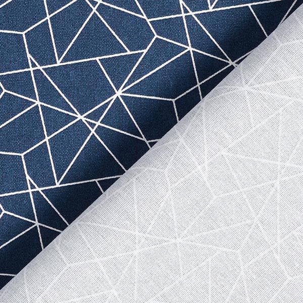 Katoenen stof Popeline Grafisch – marineblauw, image number 4