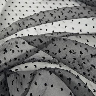 Organza dobby stippen – zwart, 