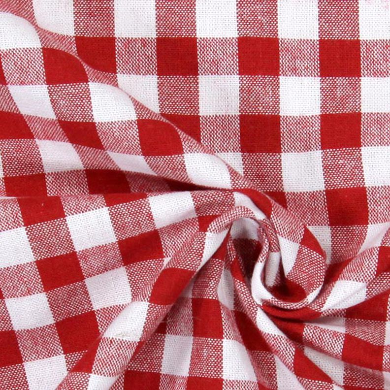 Katoenen stof Vichy ruit 1 cm – rood/wit,  image number 2