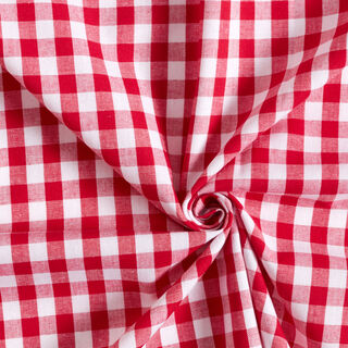 Katoenen stof Vichy - 1 cm – chili, 