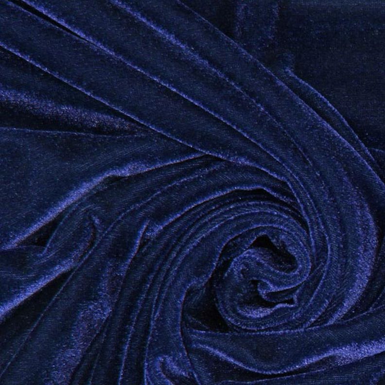 Stretch Fluweel marineblauw,  image number 2
