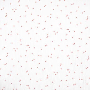 Mousseline/dubbel gehaakte stoffen verspreide harten &ndash; wit/ros&eacute;goud, 