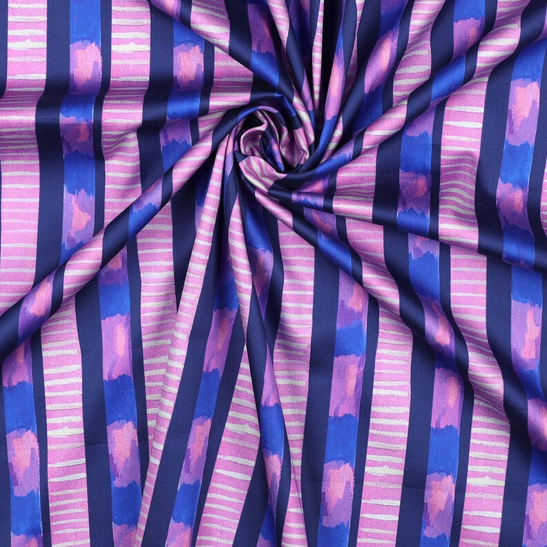 Katoensatijn strepen | Nerida Hansen – marineblauw/pink,  image number 4