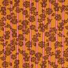 Katoenen stof Cretonne Bloemen op strepen – currygeel/purper,  thumbnail number 1