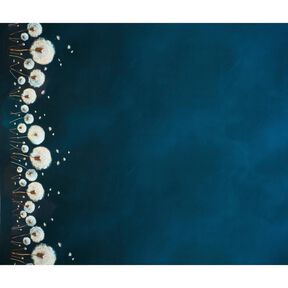 Katoenjersey Paardenbloemen Borduurstof | Glitzerpüppi – zwart blauw/amandel,  Katoenjersey Paardenbloemen Borduurstof | Glitzerpüppi – zwart blauw/amandel,