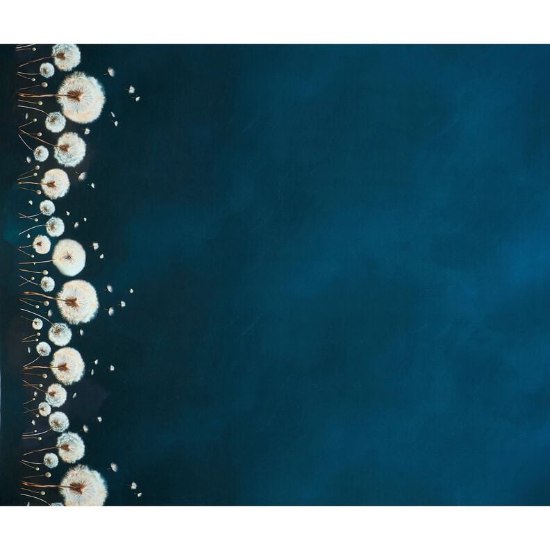 Katoenjersey Paardenbloemen Borduurstof | Glitzerpüppi – zwart blauw/amandel,  image number 1