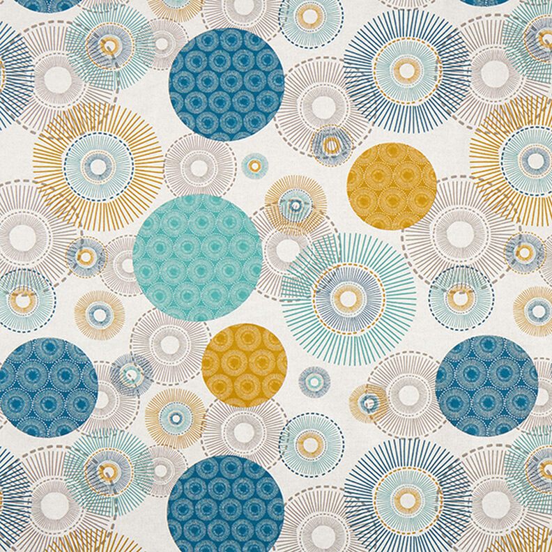 Decostof half panama Cirkels – blauw, image number 1