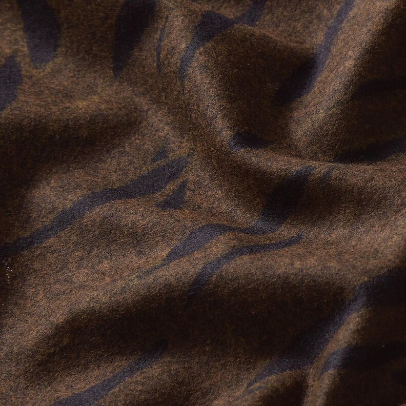 Romaniet jersey ruwe abstracte strepen – zwartbruin, image number 5