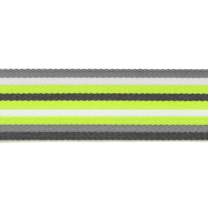 Tassenband neon [ 40 mm ] – neongeel/grijs,  image number 3