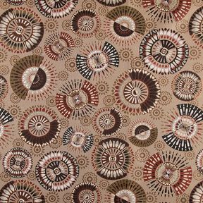 Decostof Jacquard elegante mandala – donkertaupe/roodbruin, 