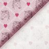 Katoenen stof Cretonne Paarden en harten roze – roze,  thumbnail number 4