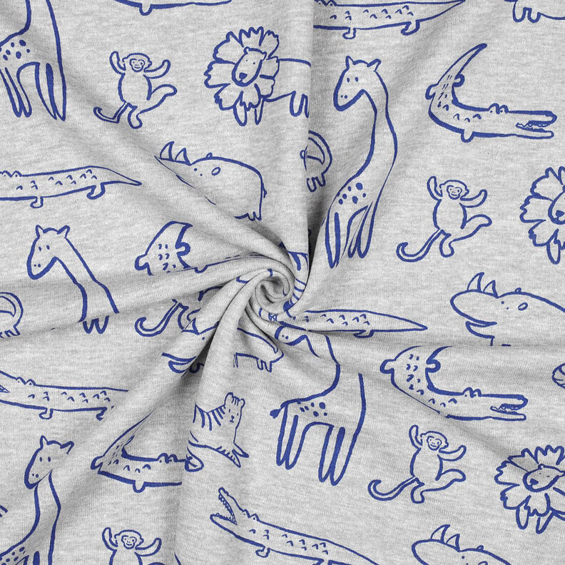 Sweatshirt Safaridieren | by Poppy – zilvergrijs/koningsblauw,  image number 3