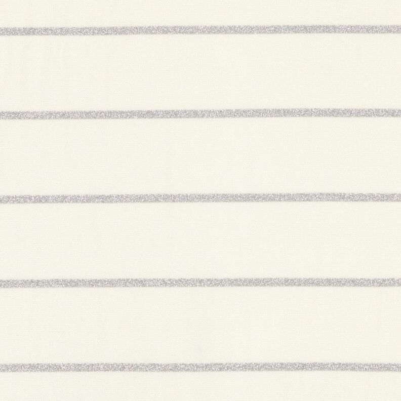 Jersey brede glitterstrepen – wit/zilver metallic, image number 1