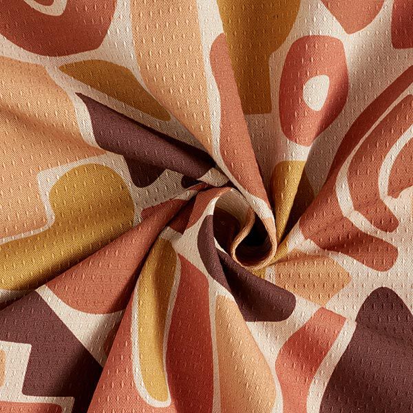 Decostof jacquard retro vormen gerecycled – currygeel/natuur, image number 3