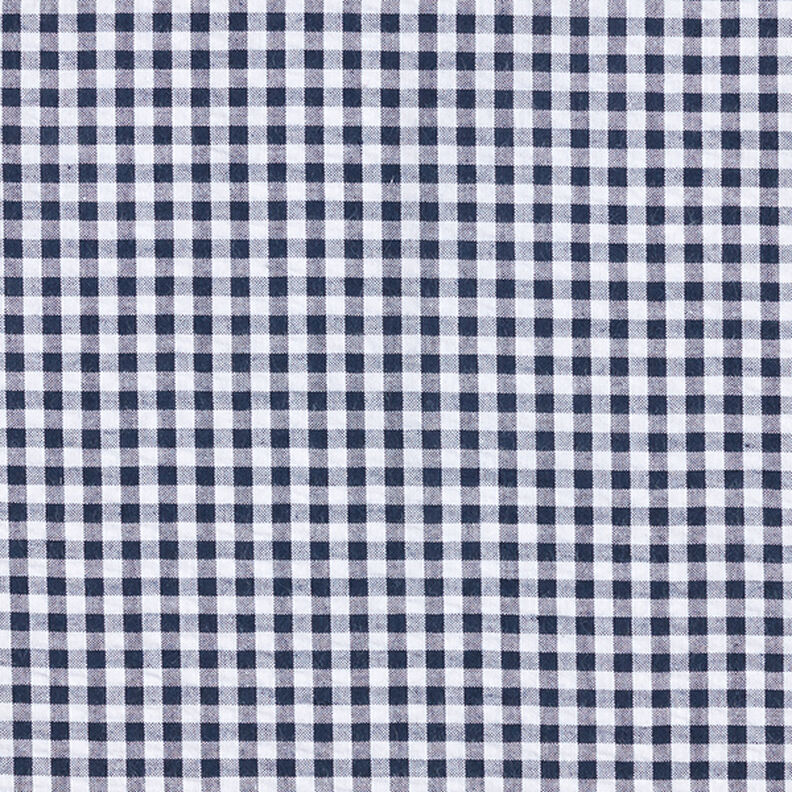 Seersucker Katoenmix Vichy-ruit – marineblauw, image number 1