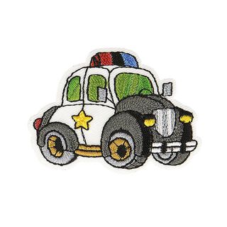 Applicatie politiewagen [ 4 x 4 cm ] – ecru/zwart, 